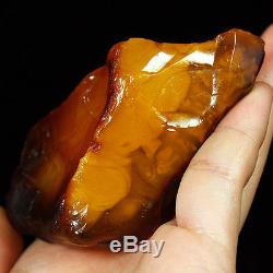 69.3g 100% Natural Intact Baltic Butterscotch Amber Antique Egg Yolk WRL8