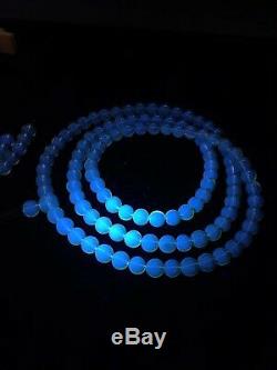 6mm 100% Natural Mexico Sky Blue Amber Beads Bracelet + Certificate AAAAA