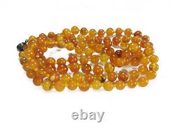 7-9mm 100cm Antique Butterscotch Natural Baltic Amber Necklace round Beads