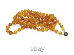 7-9mm 100cm Antique Butterscotch Natural Baltic Amber Necklace round Beads