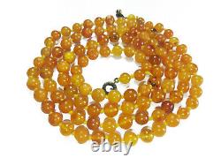 7-9mm 100cm Antique Butterscotch Natural Baltic Amber Necklace round Beads