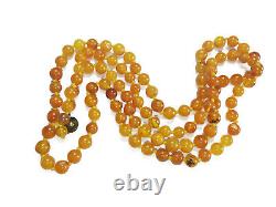 7-9mm 100cm Antique Butterscotch Natural Baltic Amber Necklace round Beads