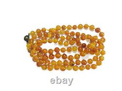 7-9mm 100cm Antique Butterscotch Natural Baltic Amber Necklace round Beads