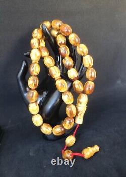 72.78g Baltic Amber German Sandalos Rosary Prayer 33 beads