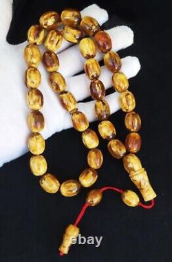 72.78g Baltic Amber German Sandalos Rosary Prayer 33 beads