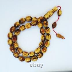 72.78g Baltic Amber German Sandalos Rosary Prayer 33 beads