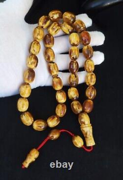 72.78g Baltic Amber German Sandalos Rosary Prayer 33 beads