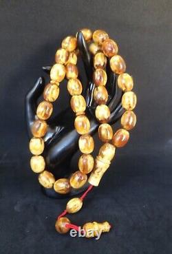 72.78g Baltic Amber German Sandalos Rosary Prayer 33 beads