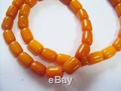 73.2g Vintage100% Natural BALTIC AMBER Antique amber bucket bead Necklace
