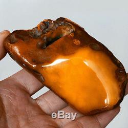 74.9g 100% Natural Polished Baltic Butterscotch Amber Antique Egg Yolk YRL4