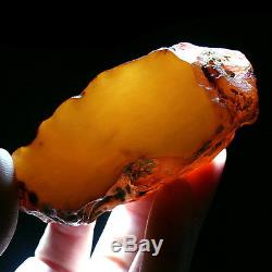 75.6g Natural Polished Old Baltic Butterscotch Amber Antique Egg Yolk YRL3