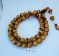 76.01g 14mm HUGE RARE WHITE BUTTERSCOTCH NATURAL GERMAN AMBER ROSARY