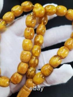 76.01g 14mm HUGE RARE WHITE BUTTERSCOTCH NATURAL GERMAN AMBER ROSARY