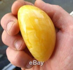77gr Natural Baltic Amber Ball Huge Egg Yolk Sphere 65mm Rare Bead Butterscotch