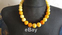 82g Real Amber Antique Egg Yolk Butterscotch Natural Baltic Amber necklace
