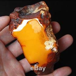 84.02g 100% Natural Polished Baltic Butterscotch Amber Antique Egg Yolk YRL2R