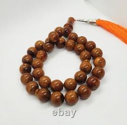 85.27gr. Antique Baltic Amber 33 Beads Prayer Rosary Tesbih Misbah