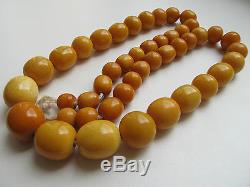 85.6 gr. OLD BUTTERSCOTCH NATURAL BALTIC AMBER NECKLACE