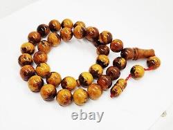 86.8gr Rare Baltic Amber Islamic Prayer Beads Misbaha Old Germany