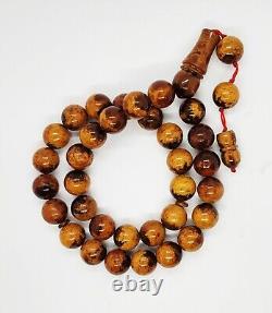 86.8gr Rare Baltic Amber Islamic Prayer Beads Misbaha Old Germany