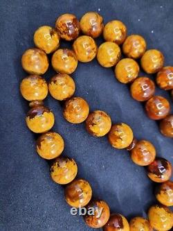 86.8gr Rare Baltic Amber Islamic Prayer Beads Misbaha Old Germany