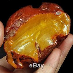89.93g 100% Natural Baltic Butterscotch Amber Antique Egg Yolk WRL13