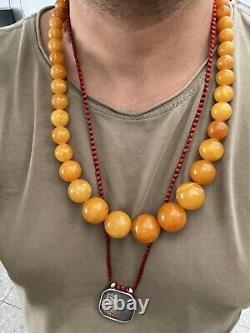 89g Huge Antique Natural Baltic Amber Beads Necklace