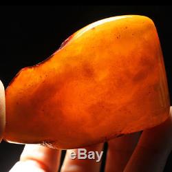 90.65g Natural Polished Old Baltic Butterscotch Amber Antique Egg Yolk YRL1R