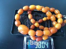 Amber Beads Necklace Antique Natural Butterscotch Egg Yolk Baltic
