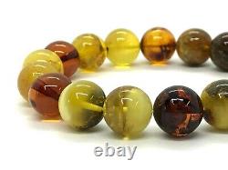 AMBER BRACELET Gift Round Beads Natural BALTIC Amber Colorful Ladies 20,5g 948