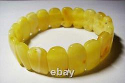 AMBER BRACELET Natural BALTIC AMBER Beads Elastic Ladies Jewelry