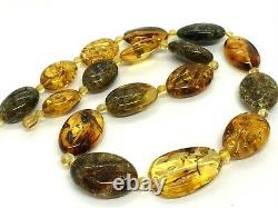AMBER NECKLACE Natural Baltic Amber Colorful MASSIVE Beads Ladies 74,5g 12290