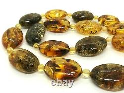 AMBER NECKLACE Natural Baltic Amber Colorful MASSIVE Beads Ladies 74,5g 12290