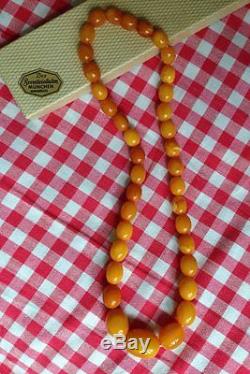 ANTIQUE 1920's BEAUTIFUL NATURAL BALTIC AMBER BEADS NECKLACE