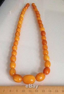 ANTIQUE 1920's BEAUTIFUL NATURAL BALTIC AMBER BEADS NECKLACE
