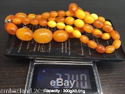 ANTIQUE 1920's BEAUTIFUL NATURAL BALTIC AMBER BEADS NECKLACE 23.40 gr