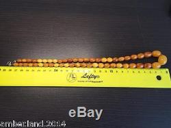 ANTIQUE 1920's BEAUTIFUL NATURAL BALTIC AMBER BEADS NECKLACE 23.40 gr
