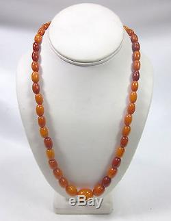 ANTIQUE 28.75 NATURAL BUTTERSCOTCH BALTIC AMBER BEADED NECKLACE 29 Grams