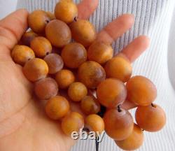 ANTIQUE BALTIC AMBER BEADS NECKLACE 126,2 g