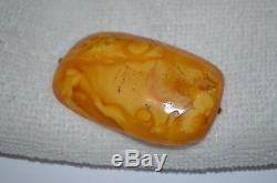 Antique Baltic Amber Natural Brooch Butterscotch Egg Yolk 16,5 Grams