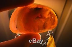 Antique Baltic Amber Natural Brooch Butterscotch Egg Yolk 36,9 Grams