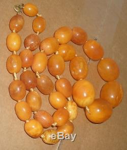 ANTIQUE ESTATE Natural Butterscotch Egg Yolk Baltic Sea Amber Necklace Beads