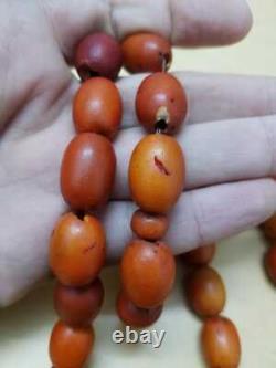 ANTIQUE Genuine NATURAL Baltic amber PRAYER beads Custom hand Made 72.9 GR TESTE