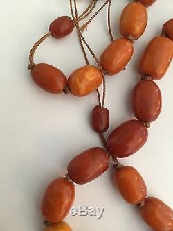 Antique Natural Baltic Amber Bead Necklace Vintage