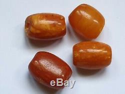 ANTIQUE NATURAL BALTIC AMBER BEADS REAL GENUINE OLD AMBER 4 grams