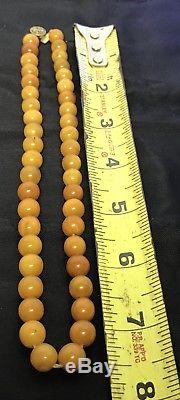 ANTIQUE NATURAL BALTIC AMBER BUTTERSCOTCH EGG YOLK ROUND BEADS 16 Grams Tested