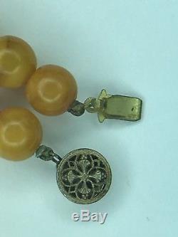 ANTIQUE NATURAL BALTIC AMBER BUTTERSCOTCH EGG YOLK ROUND BEADS 16 Grams Tested