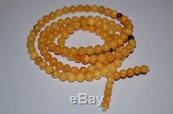 Antique Natural Baltic Amber Egg Yolk Mala Buddhist Prayer Beads 11,1 Grams