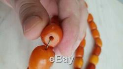 ANTIQUE NATURAL BALTIC AMBER beads egg yolk Beads ROSARY Tibetan hinese