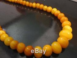 ATG antique natural amber stone necklace toffee egg yolk Baltic amber